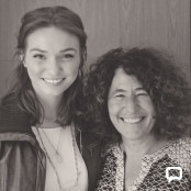 Francesca with Eleanor Tomlinson. Credit Seb Juviler.