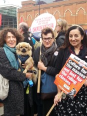 Francesca and Louis with authors Meg Rosoff and Cathy Cassidy