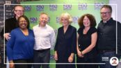 Here's Francesca with the other judges, left to right: Chris Evans, Malorie Blackman, Frank Cottrell Boyce, HRH Duchess of Cornwall, Francesca, Charlie Higson