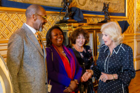 HM The Queen joins the celebrations for the BBC 500 Words Final